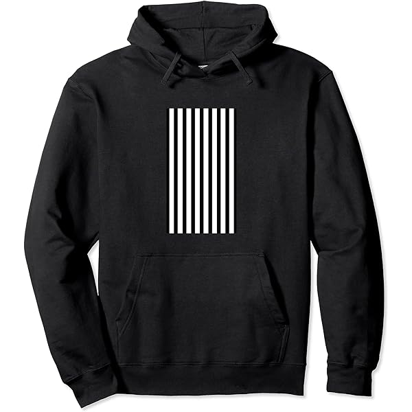 Amazon.com: Vertical Black White Stripes Pattern Pullover Hoodie